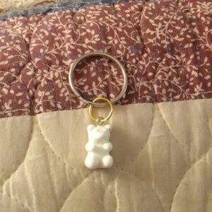 White Gummy bear keychain